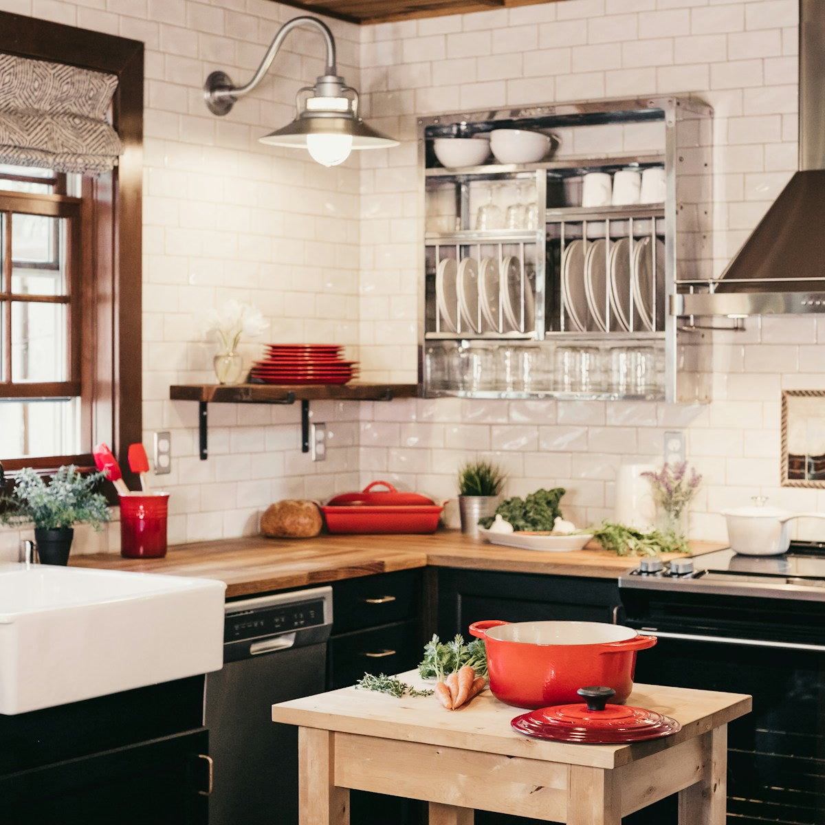 Kitchen Interior (Red Accents)
