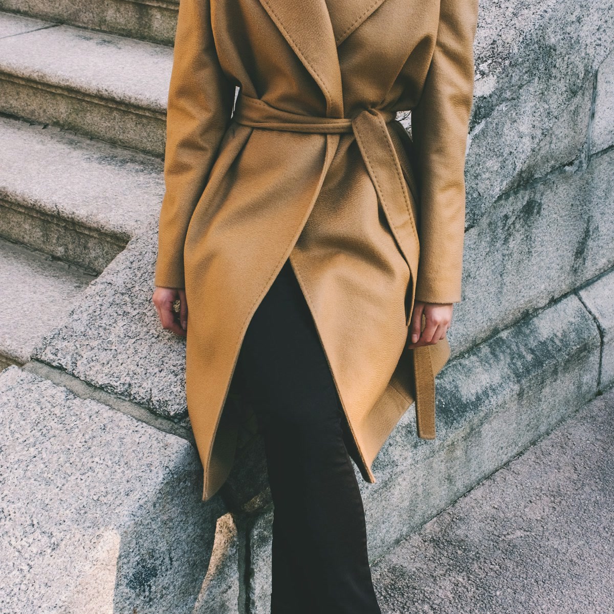Tan Trench-Style Coat